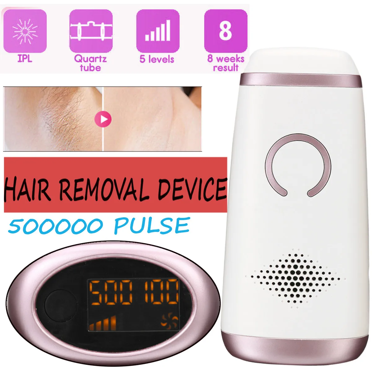 

500000 Flash Professional Permanent IPL Epilator Laser Hair Removal Electric Photo Women Painless Threading Hair Remover Machine