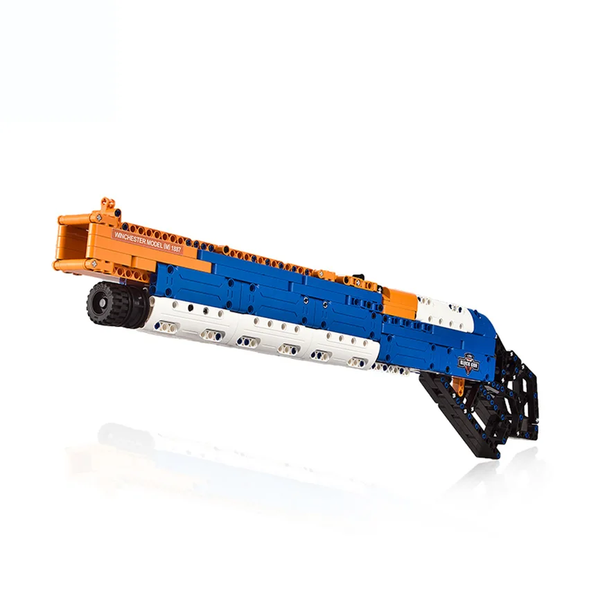 501pcs DIY Assembled Building Gun Block Toys Outdoor Simulated Shooter M1887 Model with Foam bullets Kit Gift for Boy Teenage