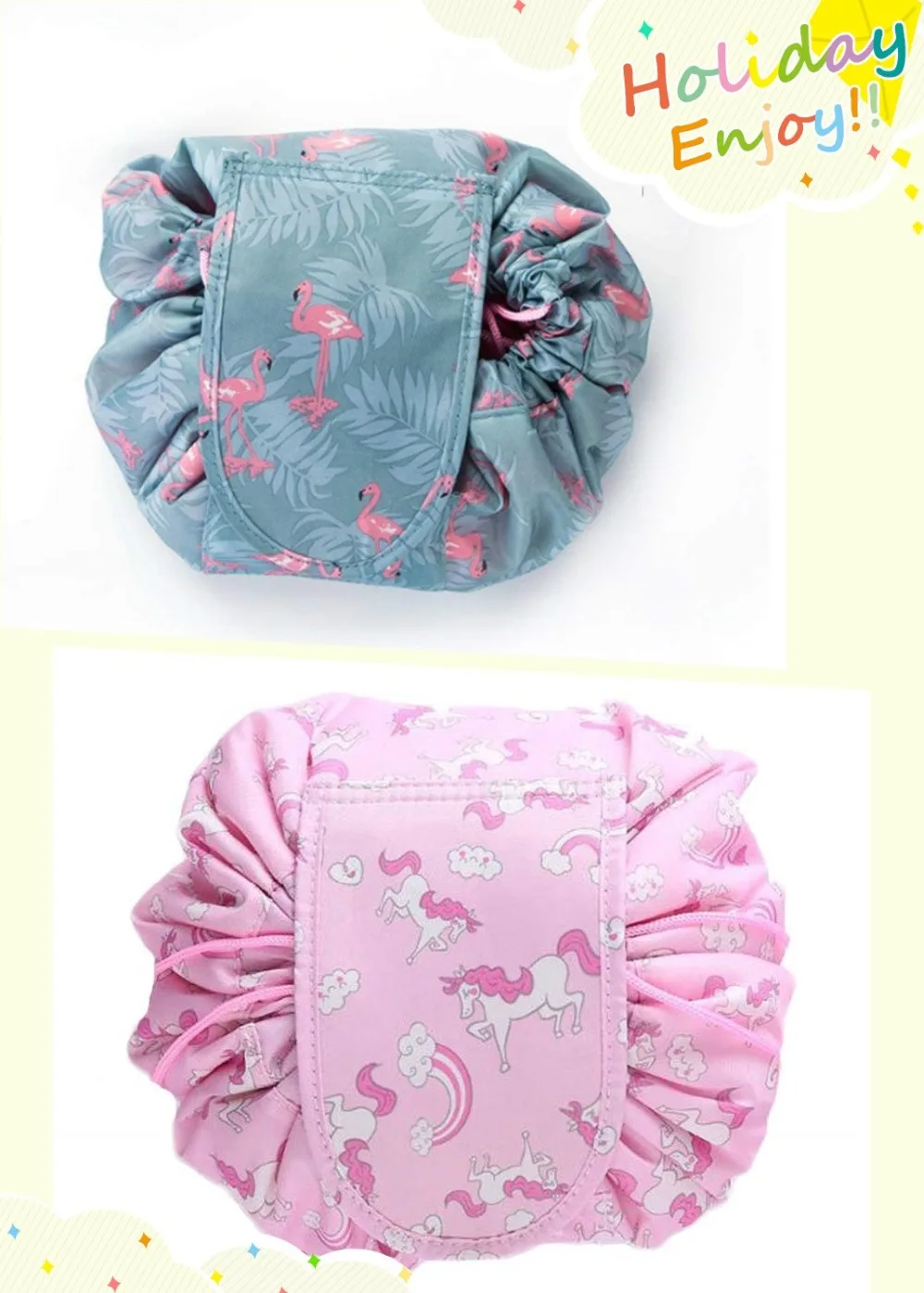 Large Capacity Lazy Makeup Toiletry Bag Drawstring Portable Travel Casual Waterproof Quick Pack Magi