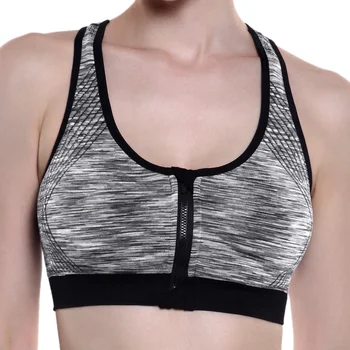 

Women Workout Fitness Bra Front Zipper Crop Top Plus Size Bralette Female Unlined Wireless Sexy Push Up Bras Women Underwear H9
