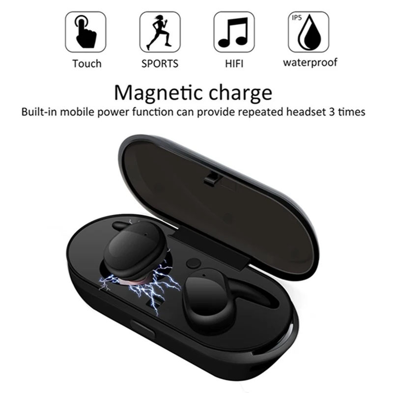

VTIN Wireless Earphones Ergonomic Earbuds Touch Control HiFi Stereo Sound Bluetooth Earphones Headphone With Mic& Charging Case