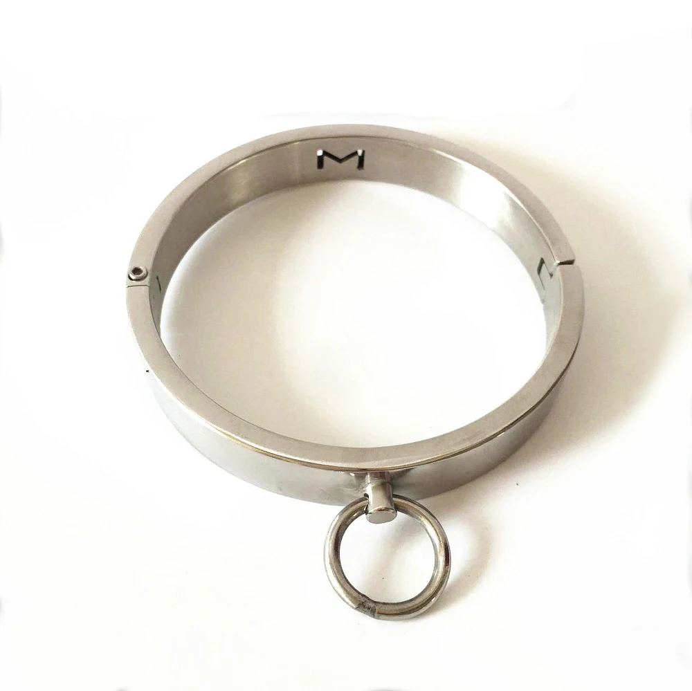 stainless steel metal collar slave bdsm collar fetish wear bdsm bondage restraints neck collars adult games sex toys pordcuts