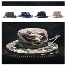 Мужские широкие поля шляпы тактическая камуфляжная печать широкополый открытый цикл Кемпинг Альпинизм круглая камуфляжная шляпа для рыбалки Кепка с покрывалом