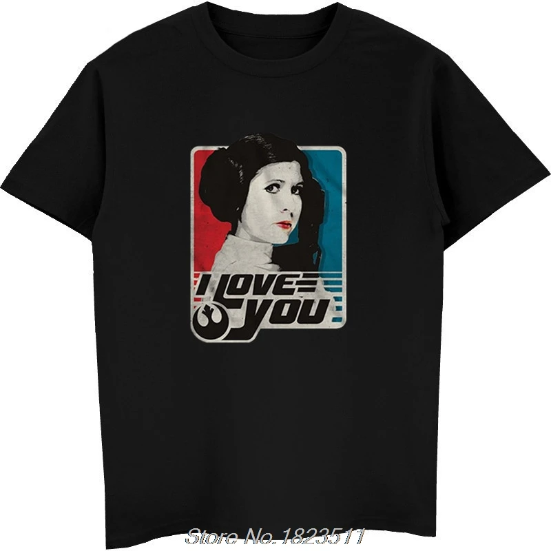 

Princess Leia I Love You Han Solo Star Wars Retro Vintage Classic Funny Humor Pun Mens Adult Graphic Tees T-Shirt Men T Shirt