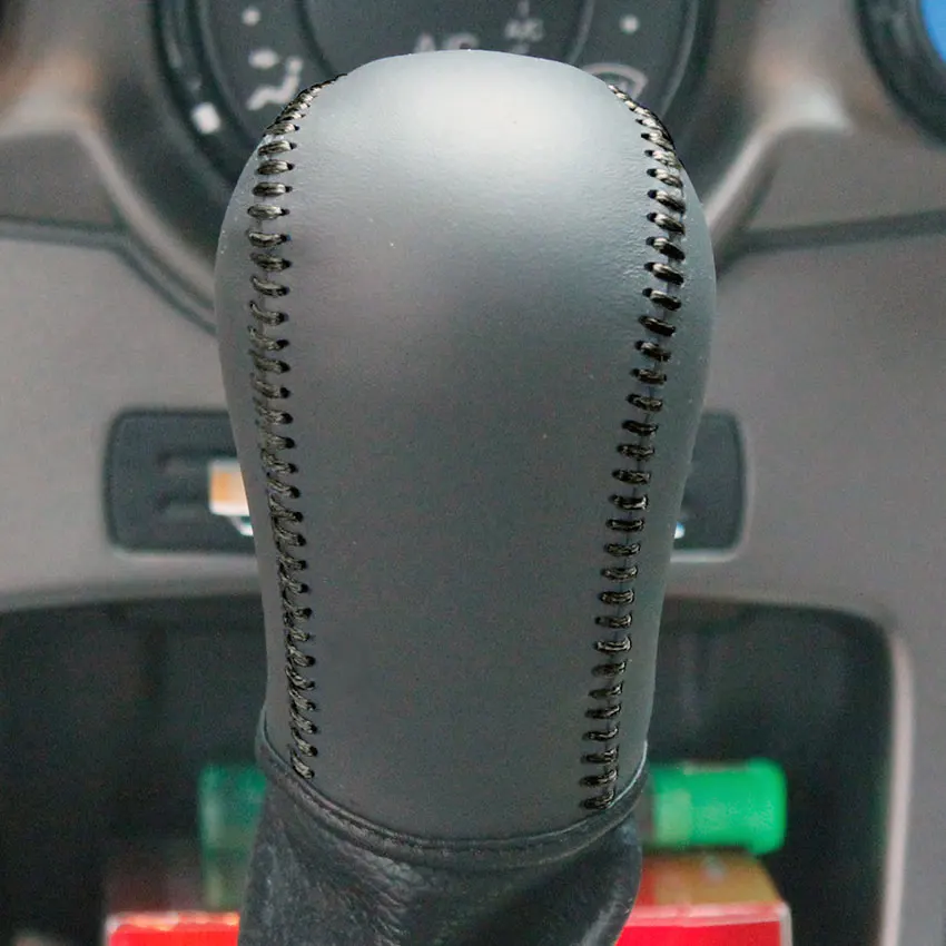 Yuji-Hong автомобильные чехлы для интерьера для Ford Mondeo 2007-2012 Fiesta 2009 Ручное переключение ошейники прошитый вручную чехол - Название цвета: Black line