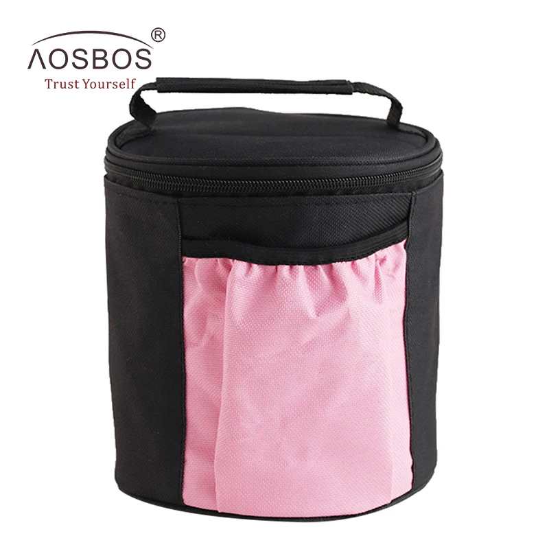 

Aosbos Insulated Lunch Bags for Men Women Kids Large Portable Zipper Food Picnic Lunch Bag Thermal Cooler Cylindrical Lunch Tote