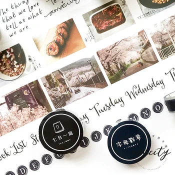 

Vintage Alphabet Flowers Washi Tape Decorative Paper Masking Tape Diy Adhesive Scrapbook Sticker