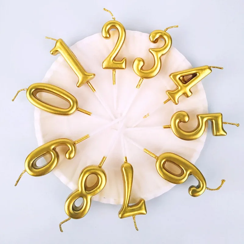 

Gold Number Candles for A Cake Shimmer and Shine Party Cake Topper Candle Kids Baby Birthday Annivesary Party Decoration
