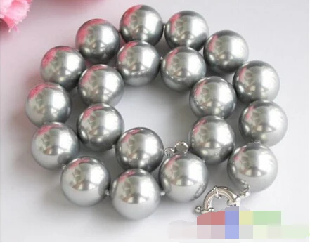 

922 round gray SOUTH SEA SHELL PEARL NECKLACE