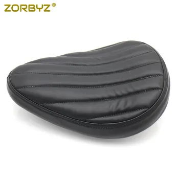 

ZORBYZ Black Synthetic Leather Tuck Roll SOLO Driver Seat For Harley Chopper Bobber Custom SX650