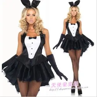 Playboy кролик с латинский танец черный смокинг Косплей ночной клуб DS костюм