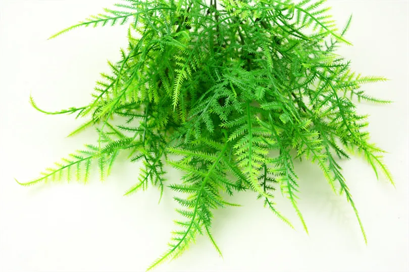 100 шт искусственная зелень имитация спаржи зеленая трава для дома Свадебные Зеленые украшения стены