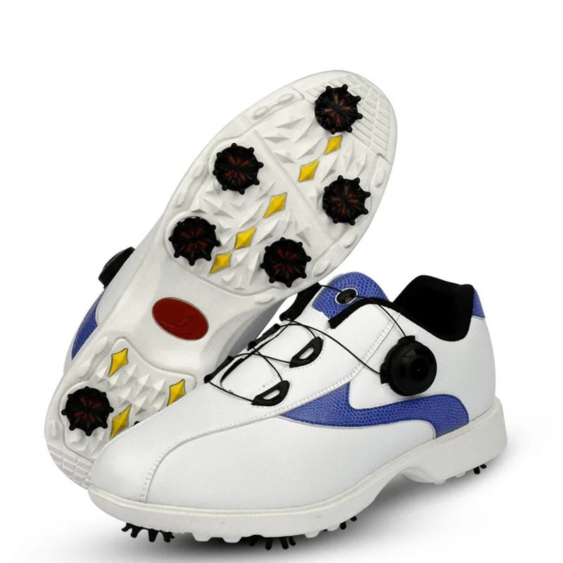 جديد Arrivale حذاء جولف للرجال للماء حقيقية أحذية رياضية من الجلد الأنشطة مسمار المسامير Skidproof ل الغولف المدربين D0604