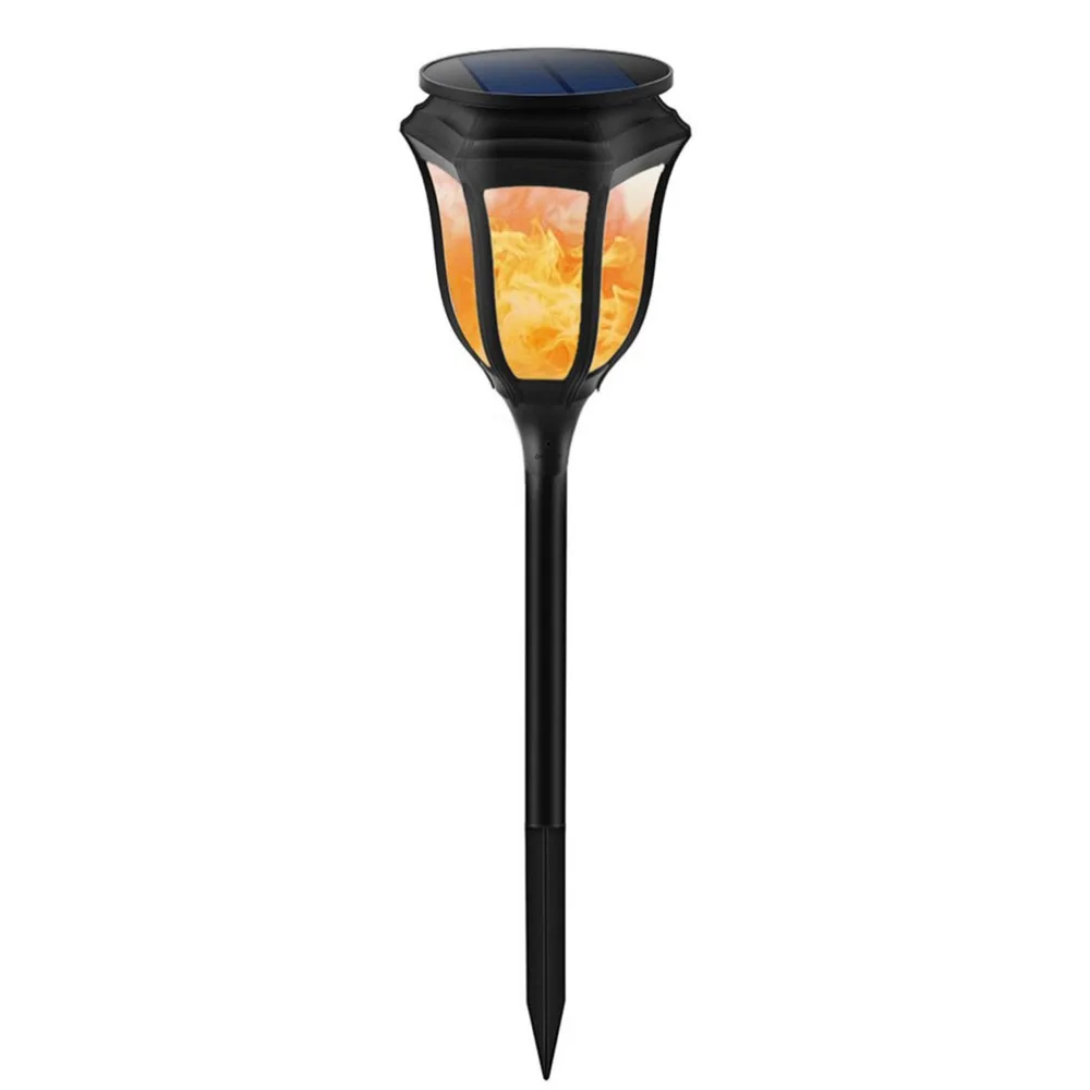 Светодиодная лампа на светодио дный солнечных батареях с мерцающим пламенем, водостойкая декоративная лампа для наружной садовой дорожки