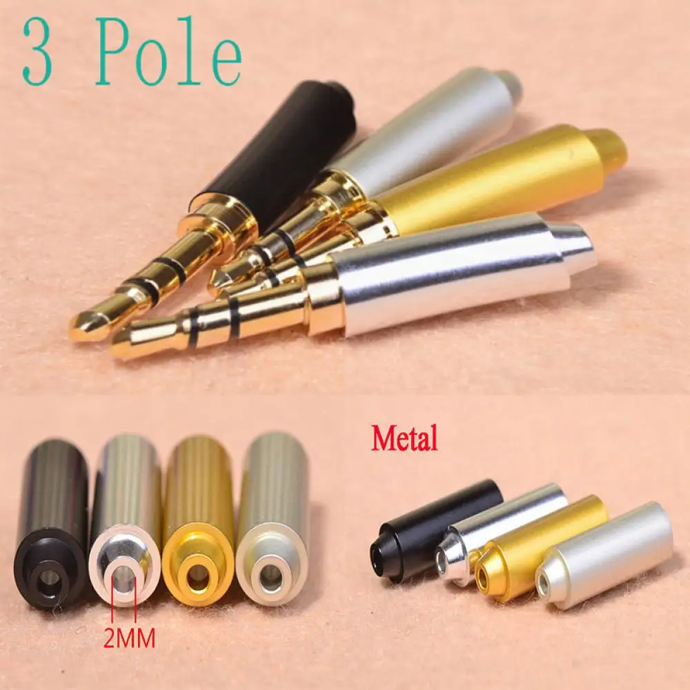 

New 3 Pole 3.5mm Male Repair Headphone Jack Plug Audio Connector Silver DIY Gift