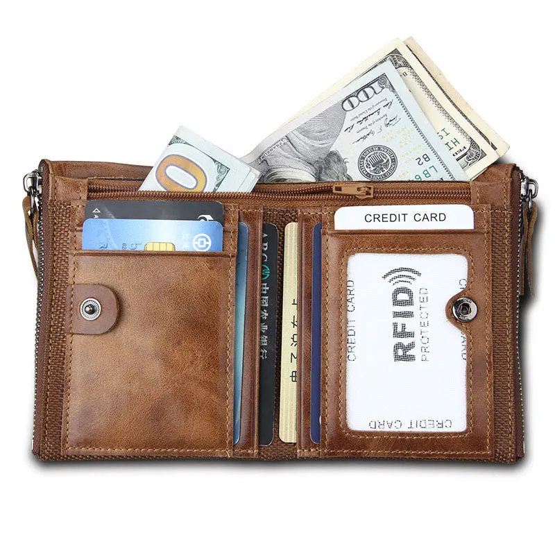 100% Genuine Leather Men Wallet Small Zipper Pocket Men Wallets Portomonee Male Short Coin Purse Brand Perse Carteira For Rfid 100% Genuine Leather Men Wallet Small Zipper Pocket Men Wallets Portomonee Male Short Coin Purse Brand Perse Carteira For Rfid