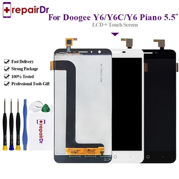 

100% Tested For DOOGEE Y6 Y6C Mobile Phone LCD Display Touch Screen Digitizer Assembly 5.5" 1280x720 For Doogee Y6 Piano Lcd