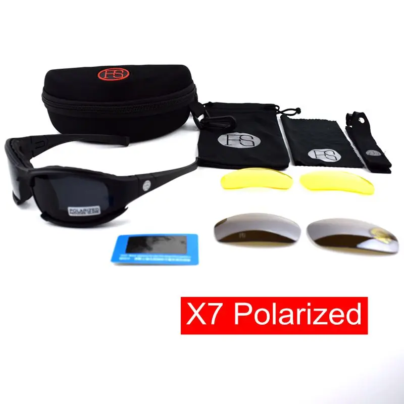 X7 C5 военные очки пуленепробиваемые армейские поляризованные солнцезащитные очки с 4 линзами для велоспорта, стрельбы, страйкбола, очки для мотоцикла