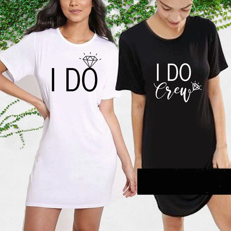 Длинная футболка I Do Crew для невесты и подружки монограмма женский подарок tumblr
