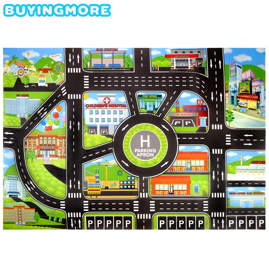 

City Car Parking Lot Roadmap Toys for Kids Traffic Signs Road Map Creative Model Educational Toy DIY Road Signs Kids Toys Gifts