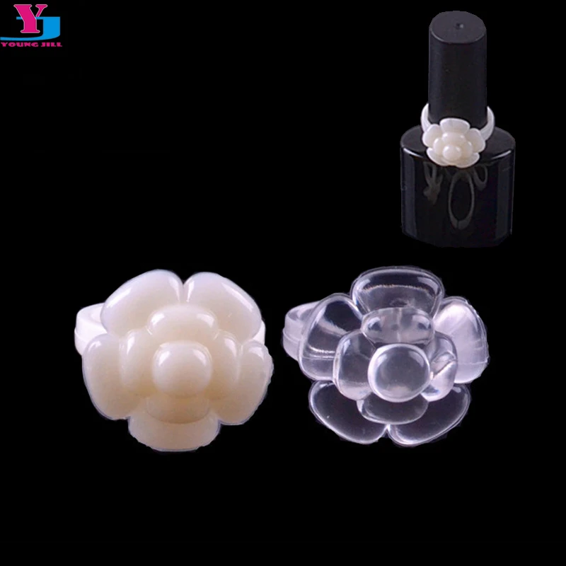 

New 5bagx50 pcs Nail Practise Finger Nail Art Acrylic Rose Flower Ring Display Tips Sticks Tool For Sample False Nail Art Tips