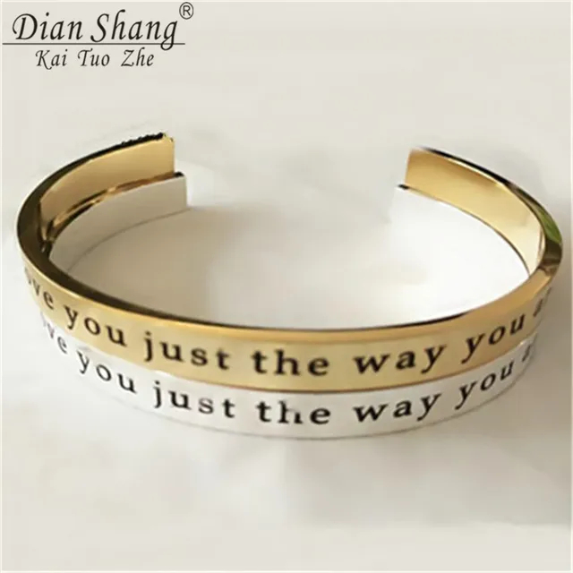 Dianshangkaituozhe 10pcs B045 Mens Bracelet Silver Letter Charm I Dianshangkaituozhe 10pcs B045 Mens Bracelet Silver Letter Charm I Love You Just The Way Are