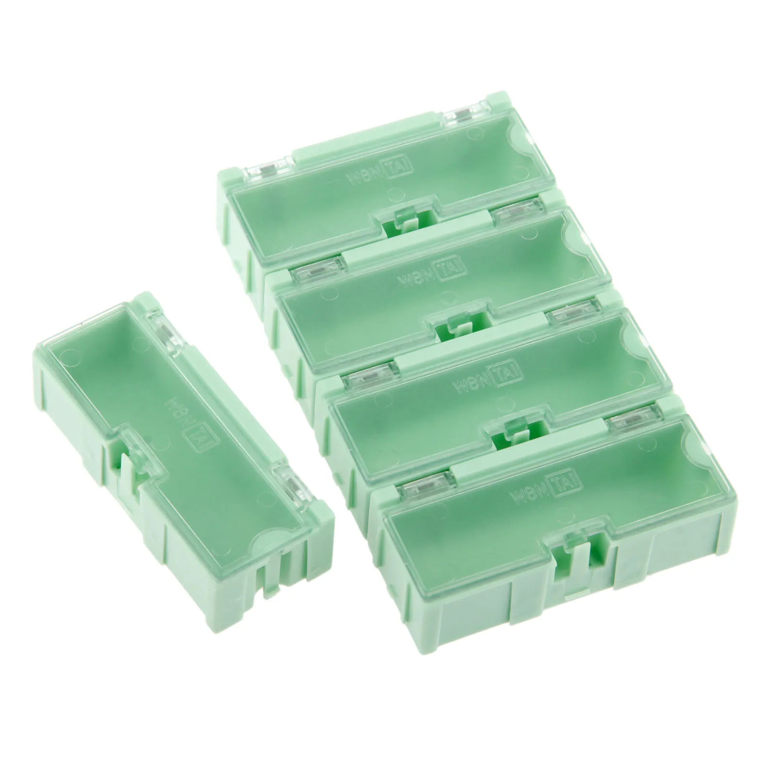DRELD 5 шт. SMD SMT компонент ящики для хранения контейнеров электронный чехол больше ювелирных изделий Чехол коробки для инструментов зеленый 75*32*21 мм