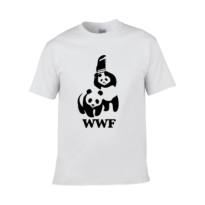2019 جديد WEWANLD WWF المصارعة الباندا الكوميديا قصيرة الأكمام بارد Camiseta الصيف الأزياء مضحك عارضة القطن تي شيرت رجالي