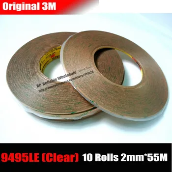 

Promot! 10 Rolls (2mm*55M*0.17mm) 3M 9495LE 300LSE Transparent Double Sided Adhesive Tape Super Sticky for Phone Frame Case