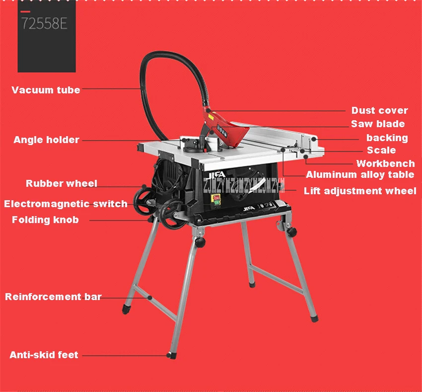 Бытовой 72558E 10 дюймов платформа пила Многофункциональный деревообрабатывающий платформа пила 1800 Вт Мощность инструменты беспылевая сумка для пилы 220 V Лидер продаж