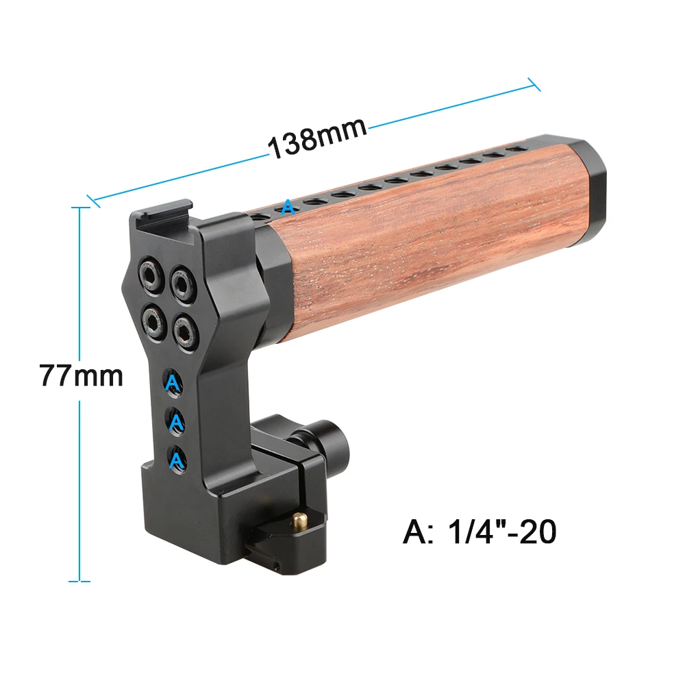 CAMVATE QR Wooden Top Handle With NATO Rail And Cold Shoe (7)