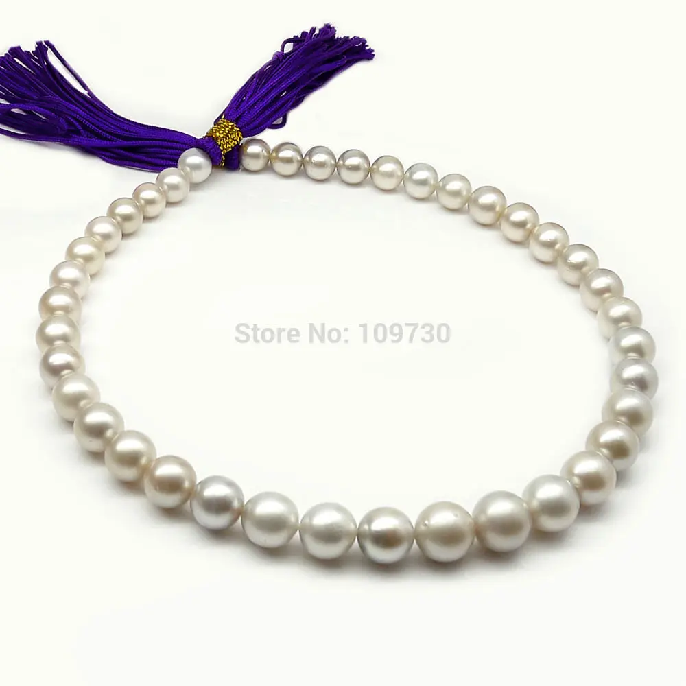 

Jewelry 002645 SILVER GRAY!ROUND 8.7-11.9MM TAHITIAN PEARL NECKLACE 16.8INCH,14KGP GOLD CLASP