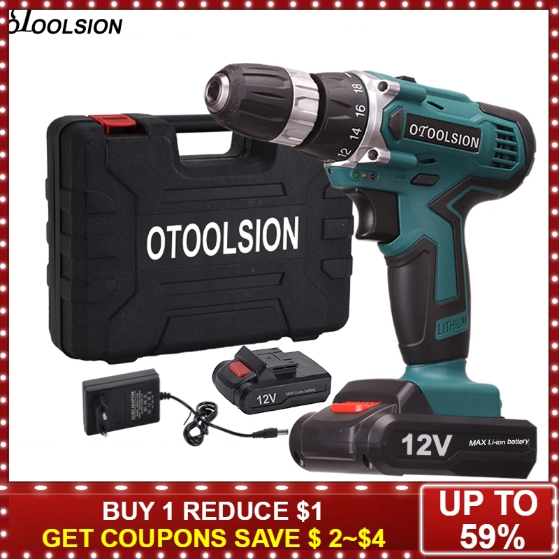 

12V Plus Electric Drill 1.5 Ah Screwdriver Electric Cordless Drill Variable Speed Waterproof Cordless Drill 10mm Screwdriver