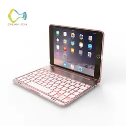 Чехол для iPad mini 4 PU + Алюминий раскладушка Беспроводной Bluetooth клавиатура Smart откидная крышка Подставка для планшета гаджет A1538 A1550
