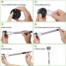 5/10 шт. светодиодный светильник на солнечных батареях из нержавеющей стали, водонепроницаемая лампа для газона для улицы, сада, двора JA55