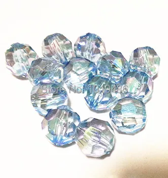 

AB Effect light blue color 20MM Acrylic Faceted Beads100pcs/lot AB Transparent Round Bicone Hexagon Beads for Chunky Necklace!!