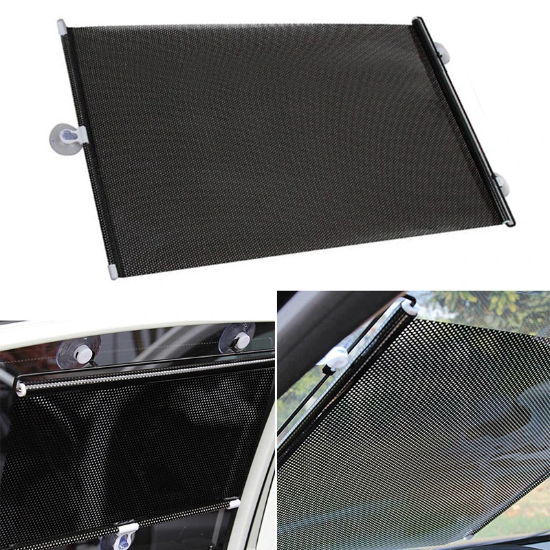

Car Sun Visor Retractable Sunshade Folding Auto Cover Window Black 50*125cm Block PVC New Car Accessories