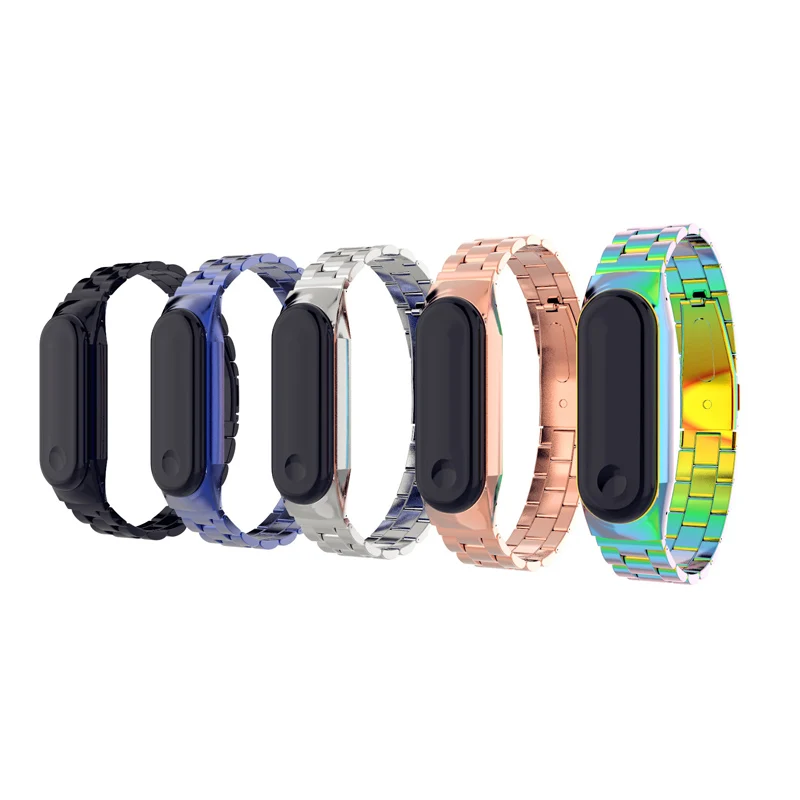 

Replacement Strap Stainless Steel Watch Band Adjustable Metal Strap for Xiaomi Mi Band 3 Wristband Bractlet Wrist belt Rose Gold