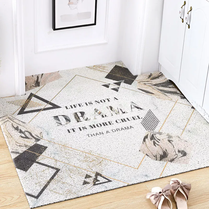  Nordic INS marble geometry entrance hall carpet PVC wire loop mat INS Door mat Living room floor ma - 4000015741481