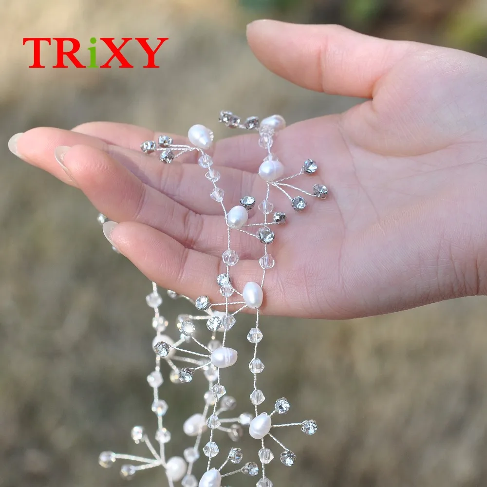 TRiXY H86 Быстрая Свадебные аксессуары для волос ручной работы с жемчугом и бисером блестящие стразы свадебные аксессуары для свадьбы мечты