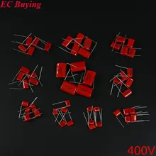 50 шт. CBB металлизированные Полиэфирные пленочные конденсаторы, ассортимент, комплект 0,022 мкФ Ф-3,3 мкФ 400 в 10 валов X5 шт CBB22 полипропиленовый конденсатор