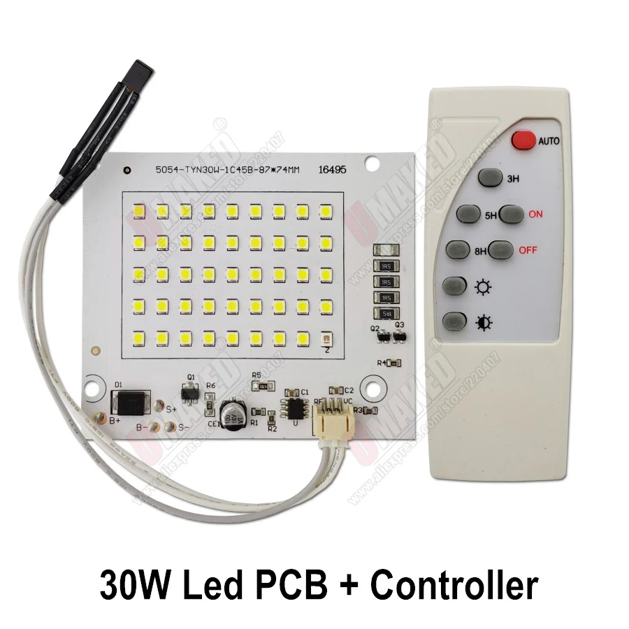 30W LED PCB solar floodlight with remote controller, Road light 30W led light source with controller for floodlight