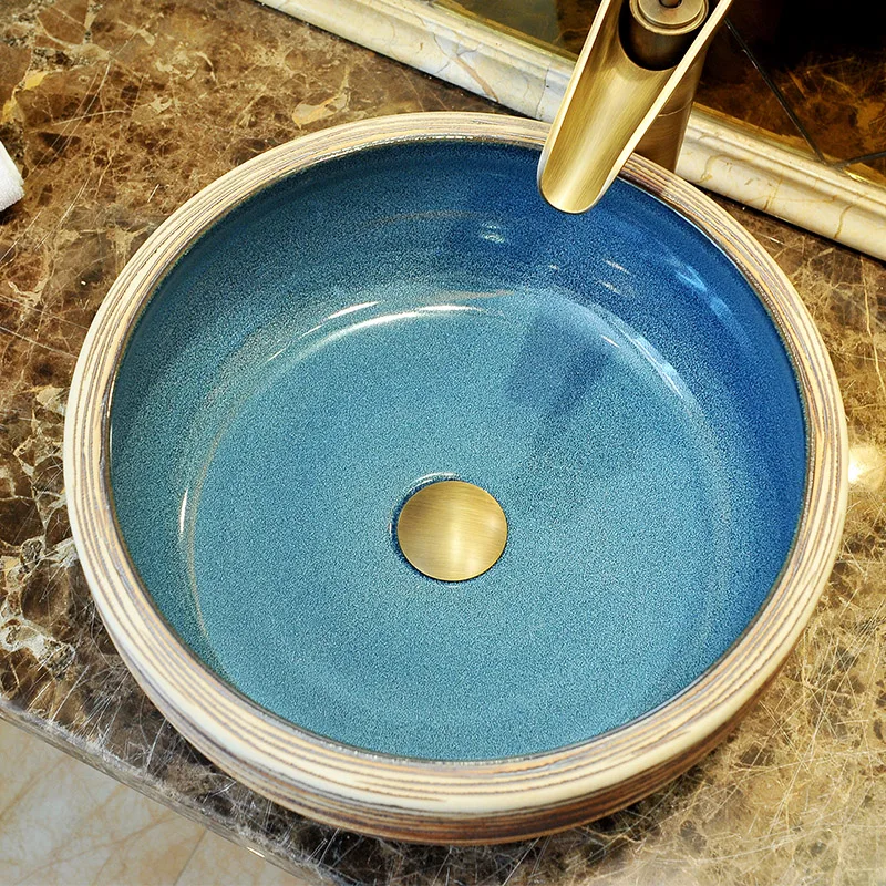 China Artistic Porcelain Handmade Porcelain Lavabo Bathroom Vessel Sinks ceramic wash basin shampoo bowl (1)