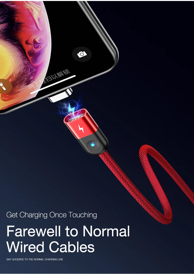CAFELE usb зарядный кабель для iPhone Micro type C USB кабель для samsung huawei Xiaomi передачи данных Магнитный кабель светодиодный светильник