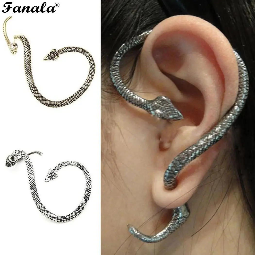 

Ear Shape Pierced Cuff Clip Alloy Snake Elegant Women Earring