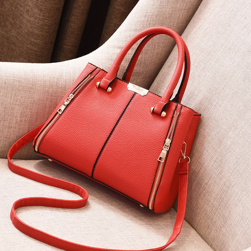 

MONNET CAUTHY Female Totes Elegant Office Ladies Fashion Handbags Solid Color Wine Red Army Green Black Khaki New Crossbody Bags