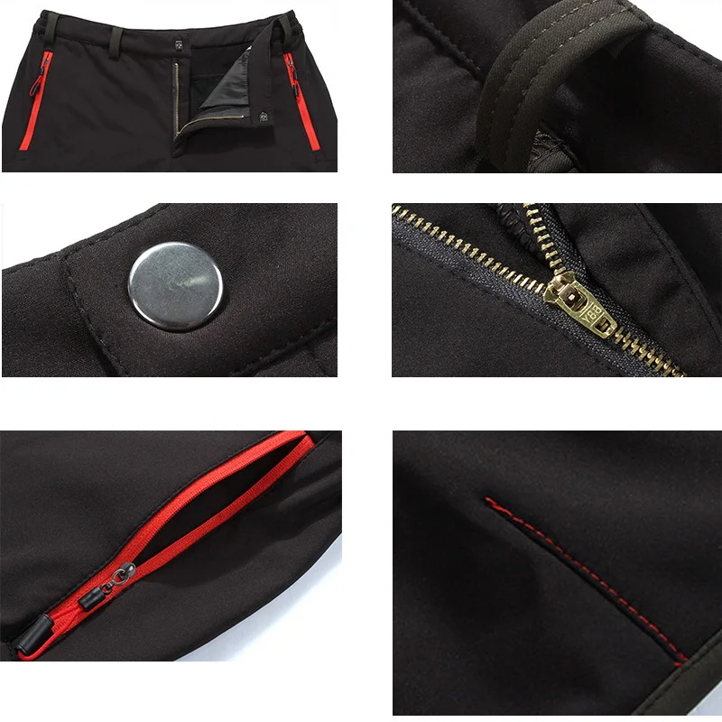 TRVLWEGO caza escalada Camping senderismo Trekking pantalones Softshell Otoño Invierno impermeable a prueba de viento calor protección contra la radiación
