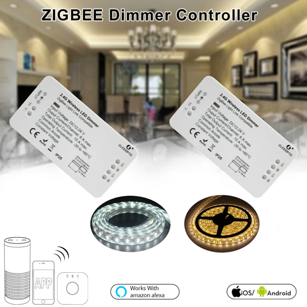 Zigbee ZLL brightness dimmer LED controller DC12V 24V zigbee bridge