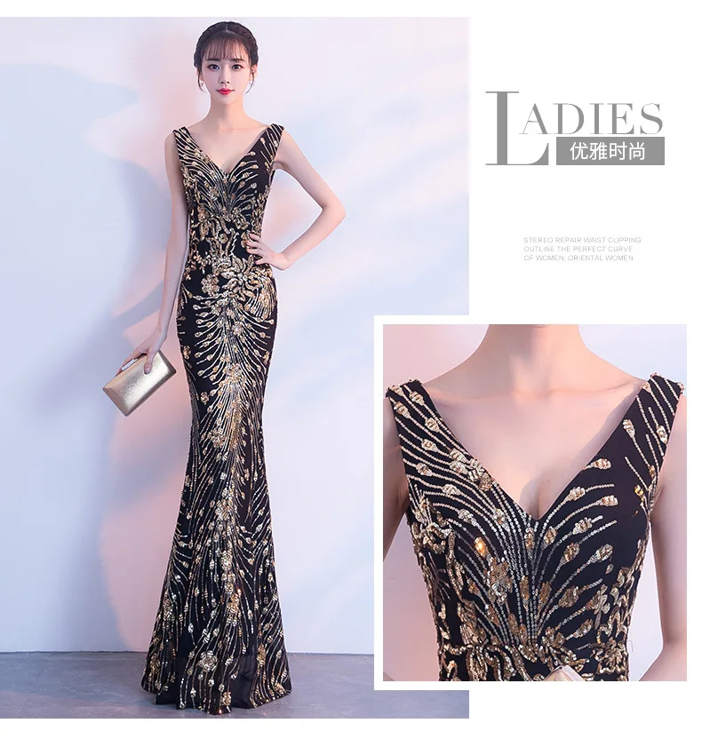 Womens summer dresses new arrival 2019 Party Sleeveless V neck Sexy slim long fashion Trumpet mermaid female clothes (11)