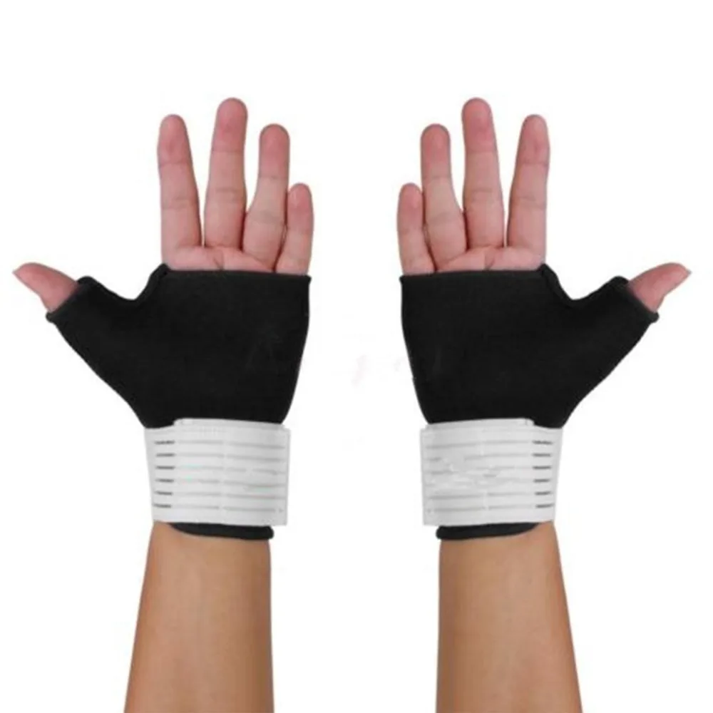1 пара Палм суппорт на запястье перчатки спортивные повязки Тренажерный зал половина палец бандаж на большой палец Спорт безопасности